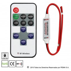 Dimmer Mini para Tiras Led Monocolor + Control RF